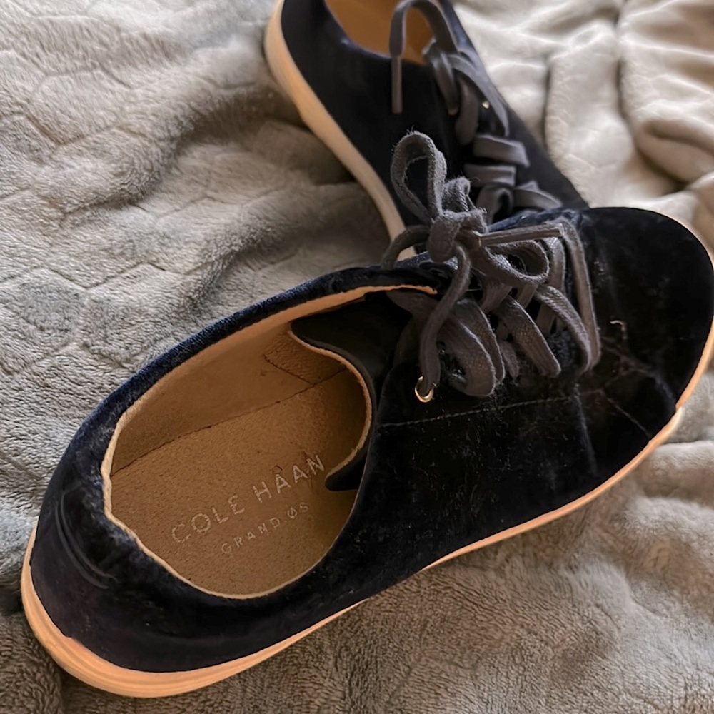 Cole Haan Navy canvas shoes. Nice suede material